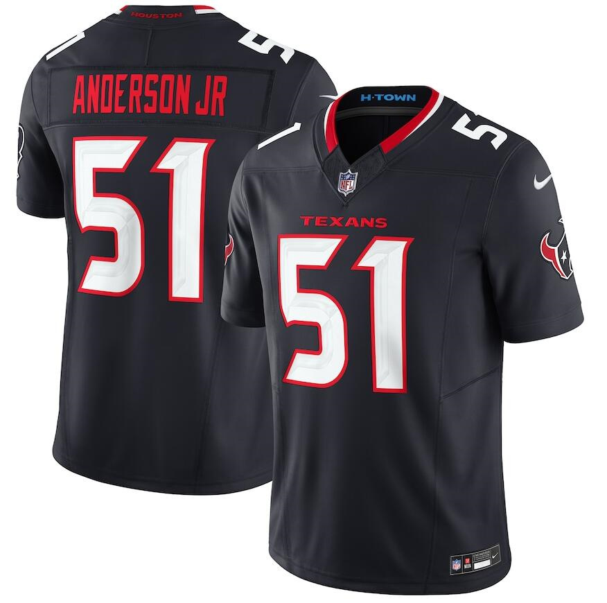 Men's Houston Texans Customized Navy 2024 F.U.S.E Vapor Football Stitched Jersey (Check description if you want Women or Youth size)